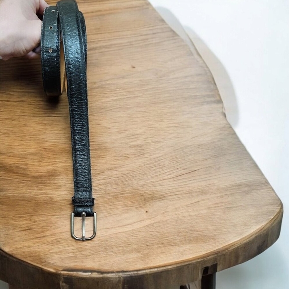 Genuine Full Quill Ostrich Black Leather Belt - Picture 14 of 15